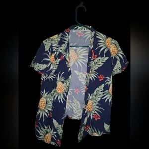 5/50. Hawaiian Reserve Collection Pineapple Print Button Down Shirt